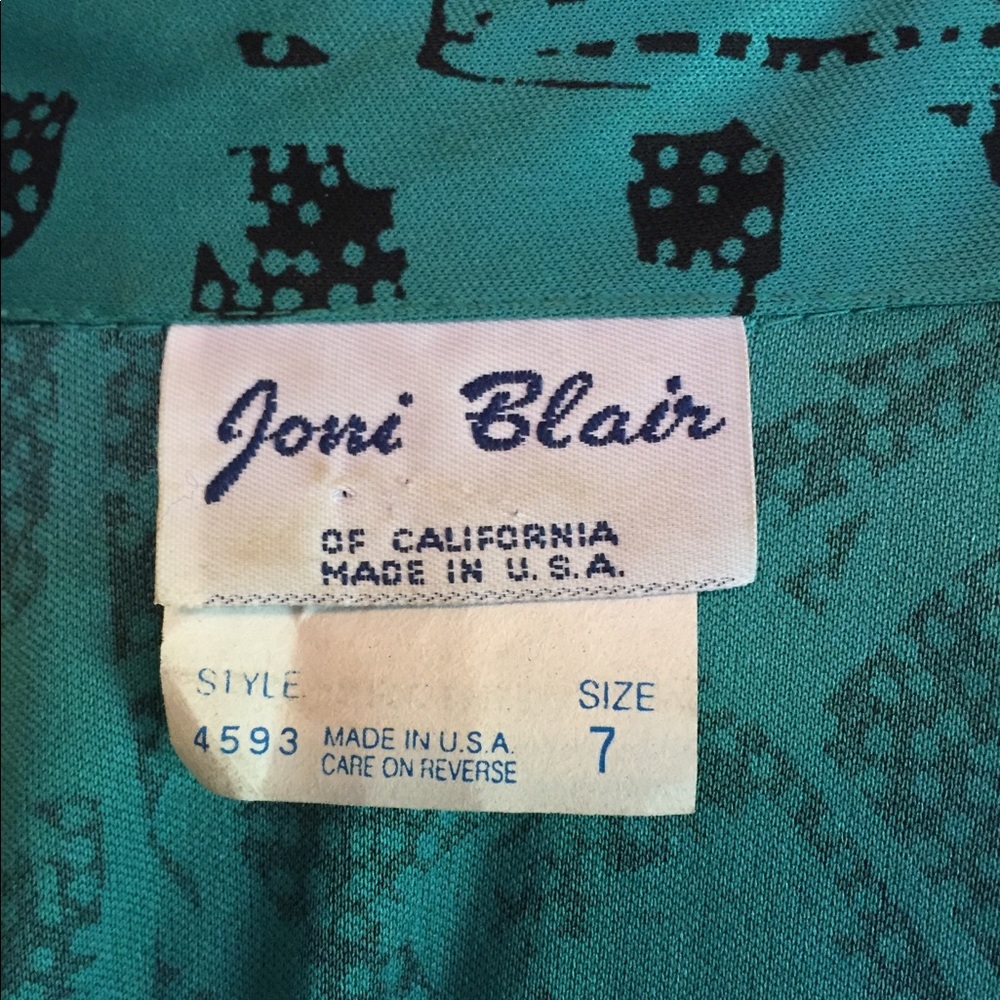 Vintage Joni Blair of California Dress w/ Belt - Picture 8 of 11